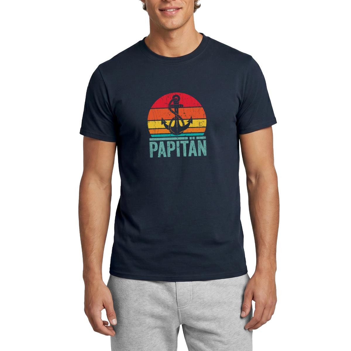T-Shirt Papitän Papa Ist Kapitän Männer T-Shirt