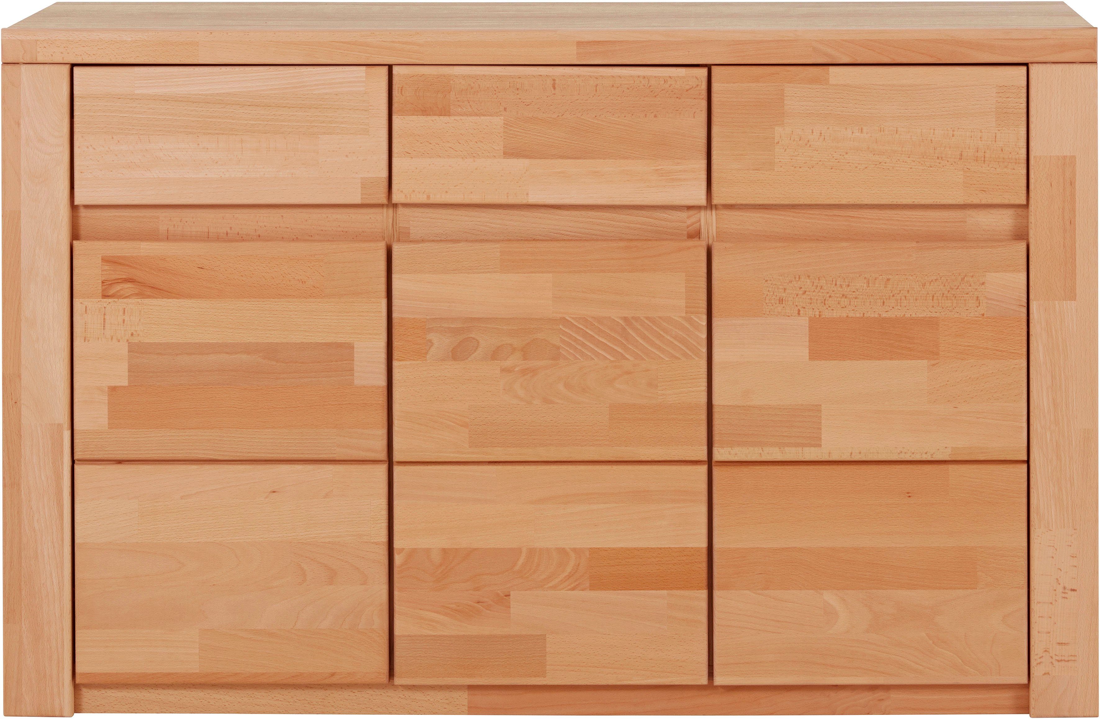 grifflose Home Burani, Eiche Optik | teilmassiv Sideboard affaire Eichefarben