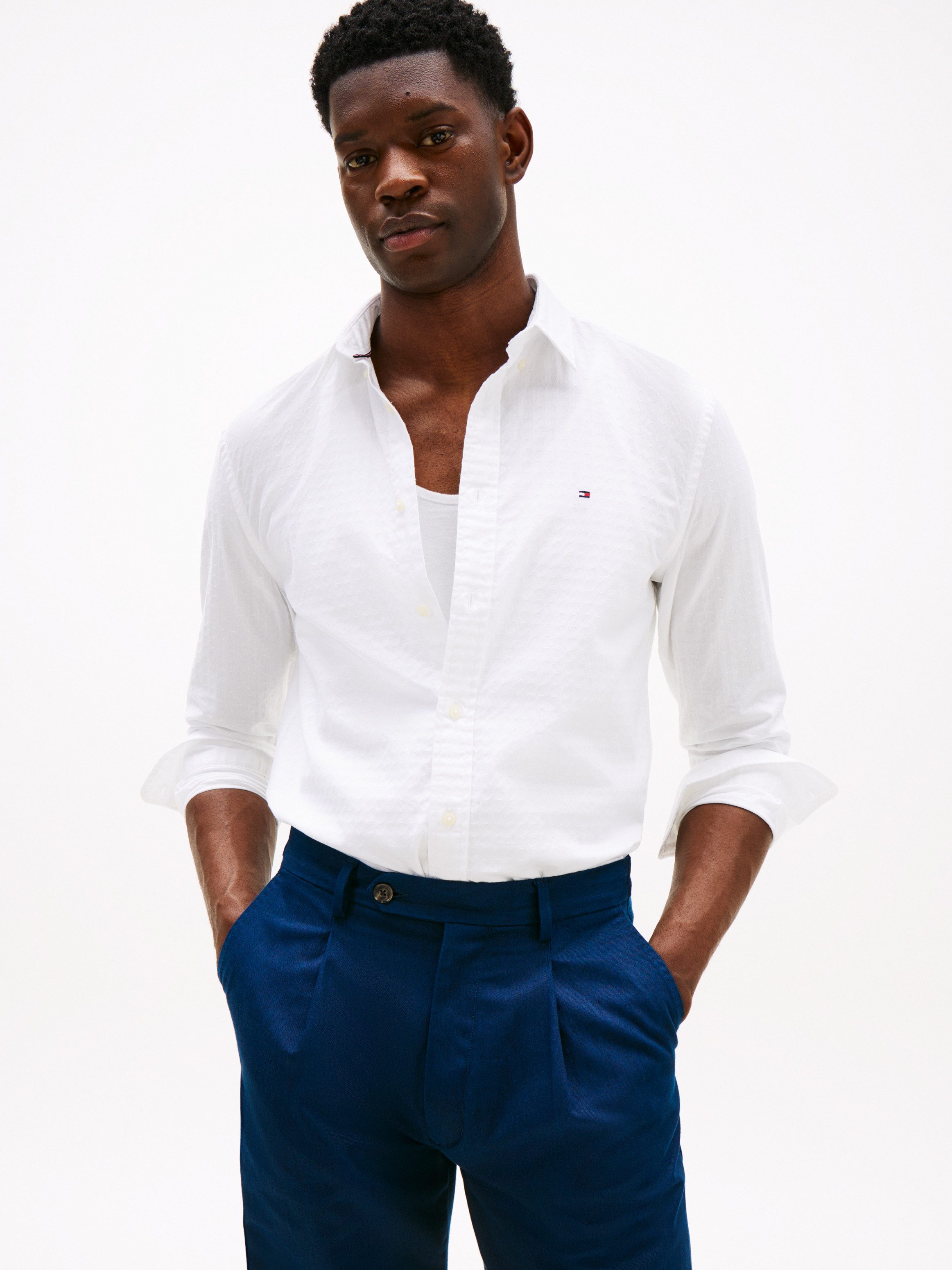 Tommy Hilfiger Langarmhemd DOBBY STRUCTURE RF günstig online kaufen