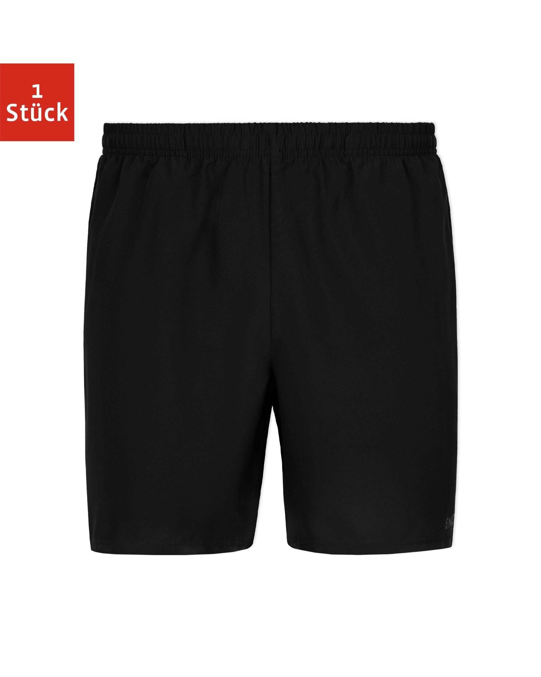 SNOCKS Trainingsshorts Trainingsshorts Herren kurze Sporthose (1-tlg) schnelltrocknend und knitterarm, 100% recyceltes Polyester Schwarz