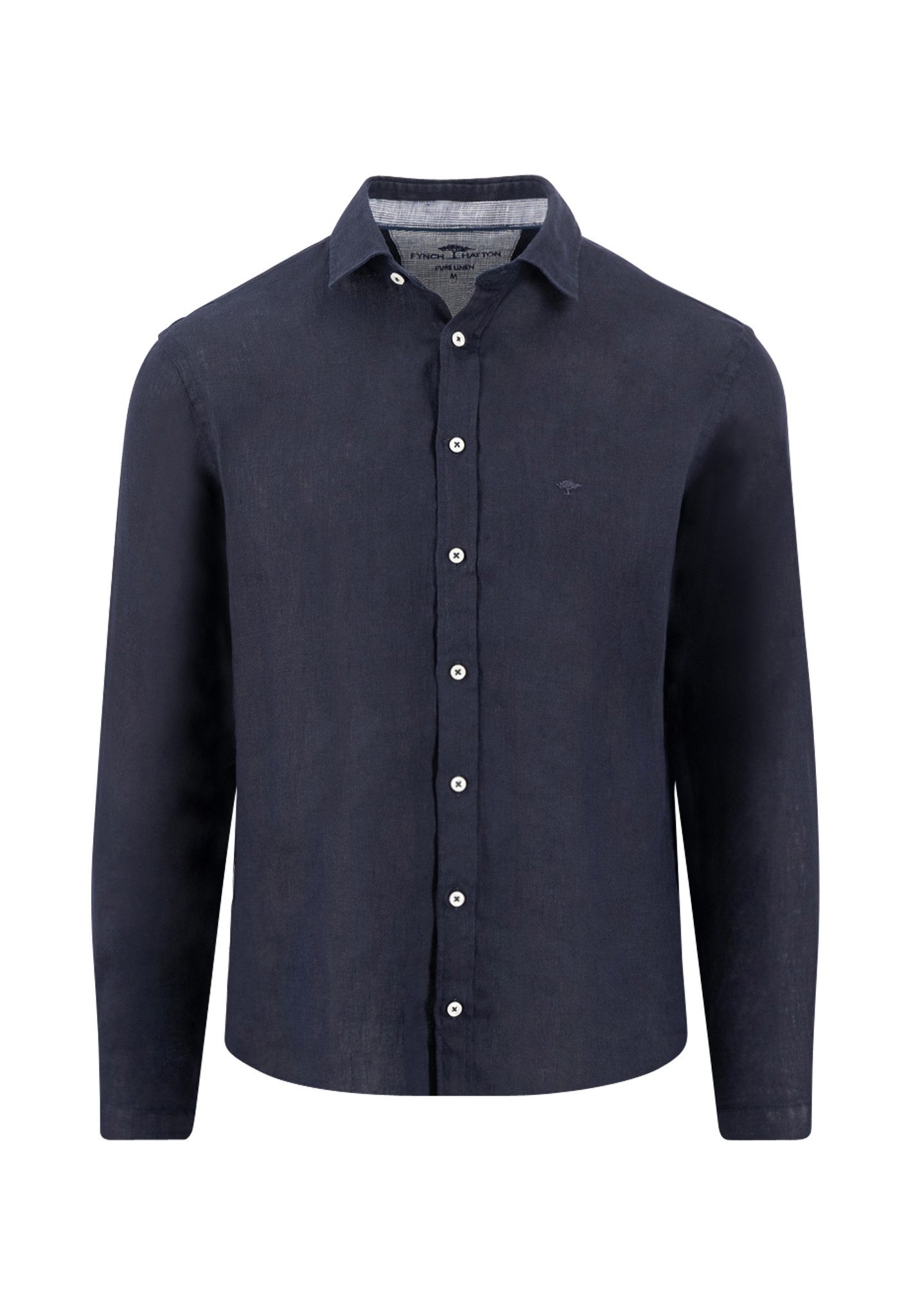 FYNCH-HATTON Leinenhemd mit Logo Stickerei