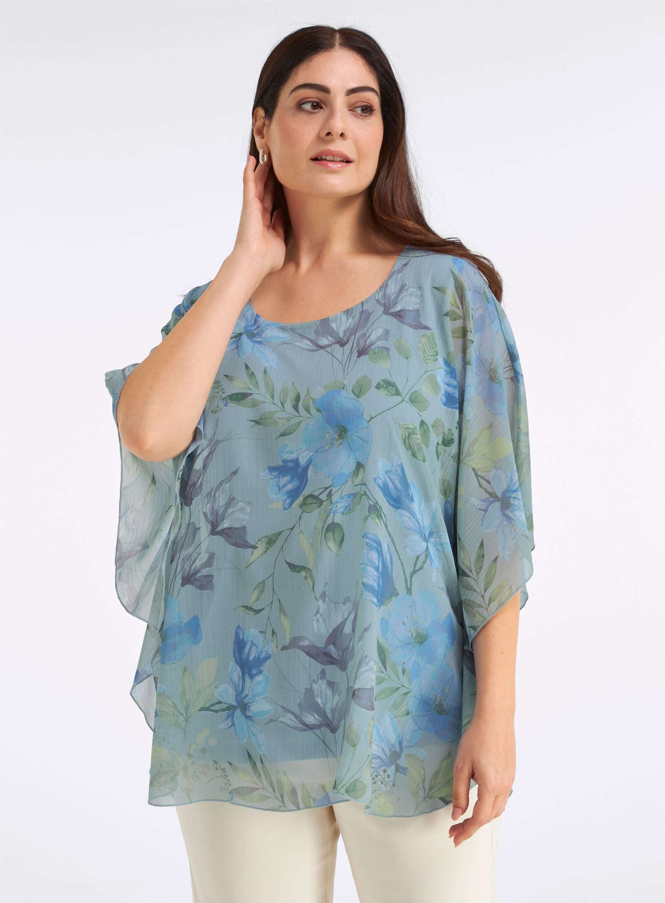 Sheego Klassische Bluse Tunika 3/4-Arm günstig online kaufen
