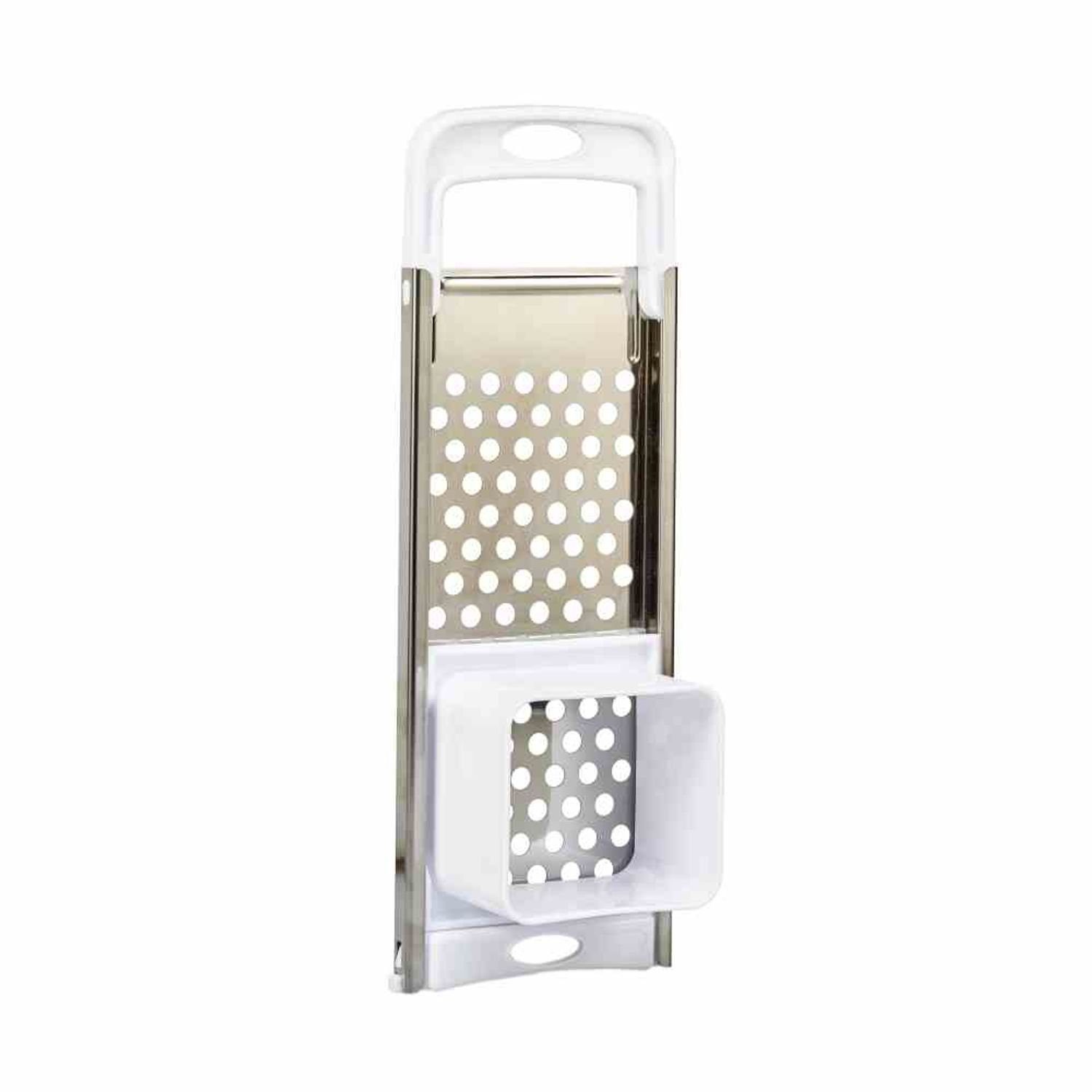 Metaltex Spätzlereibe Spätzlehobel "Knöpfle+" silber/weiß Edelstahl/ABS-Kunststoff, Edelstahl/Kunststoff