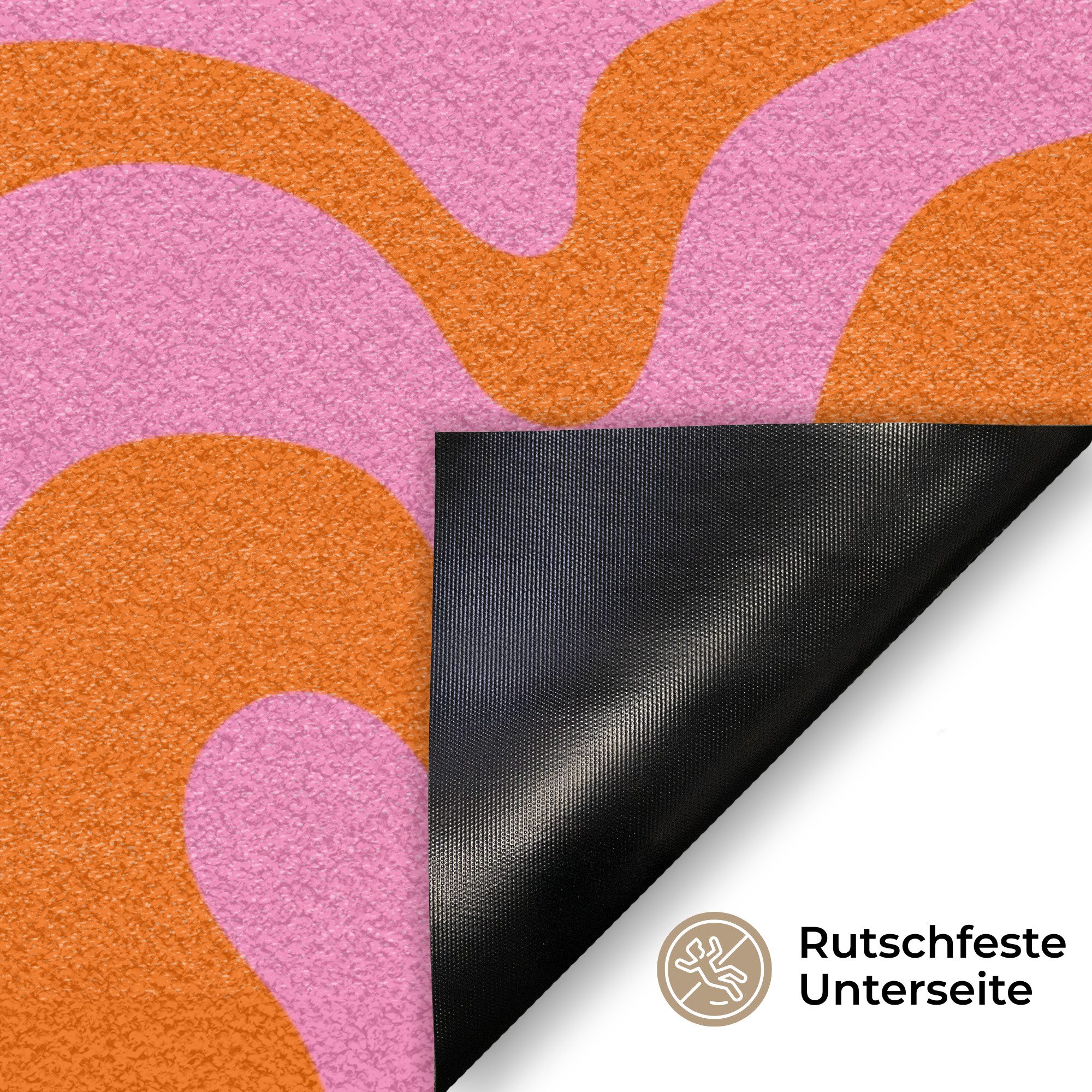MuchoWow Fußmatte Muster - Rosa - Orange - Abstrakt - Modern, Rechteckig, innen Schmutzfangmatte, Tür, Schmutzfänger Flur, Teppich, 60x40 cm