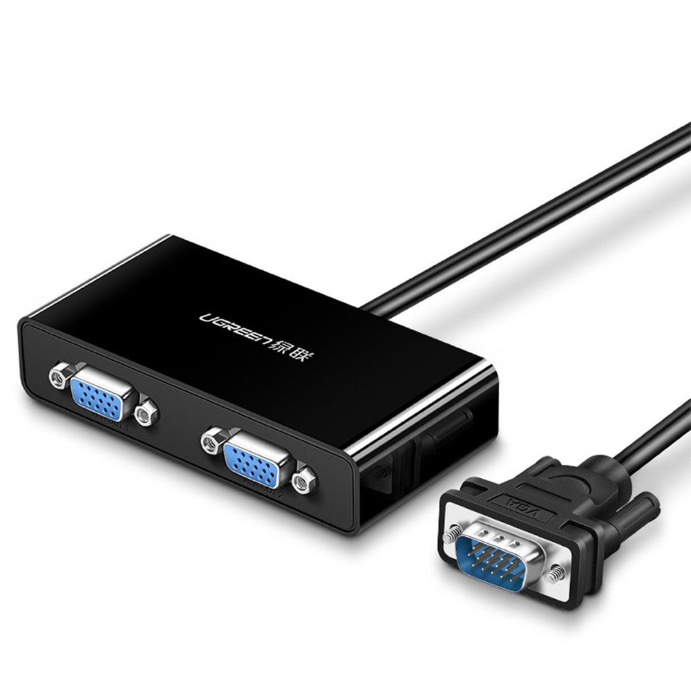 UGREEN Splitter Bildverteiler Monitorverteiler Signalverstärker, 1 auf 2 VGA, 1920x1440 60Hz, Signalverstärkung