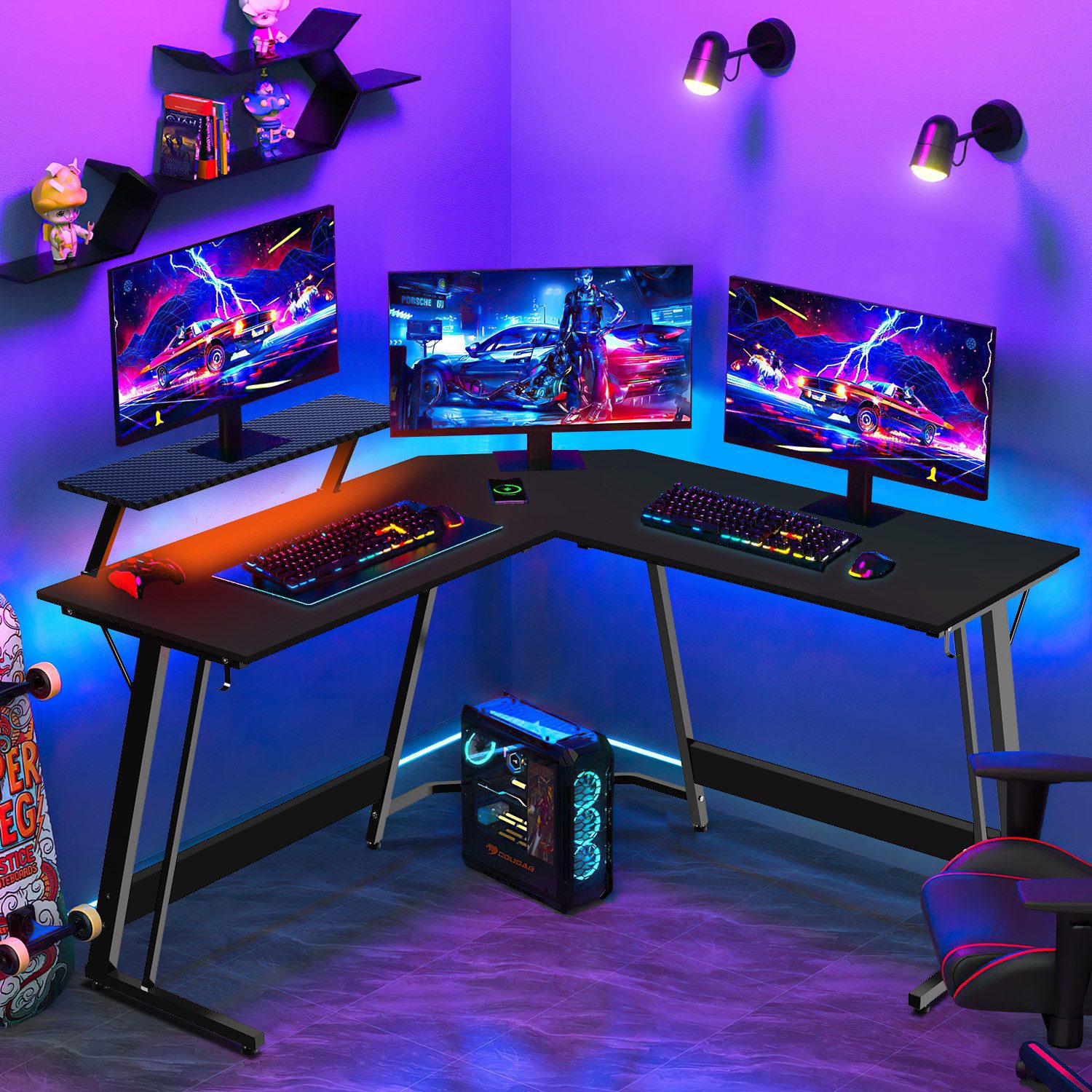 HOMALL Gamingtisch Computertisch 130 * 130cm günstig online kaufen