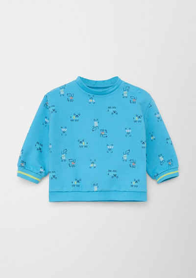 s.Oliver Sweatshirt »Sweatshirt mit Allover-Print« (1-tlg) Streifen-Detail