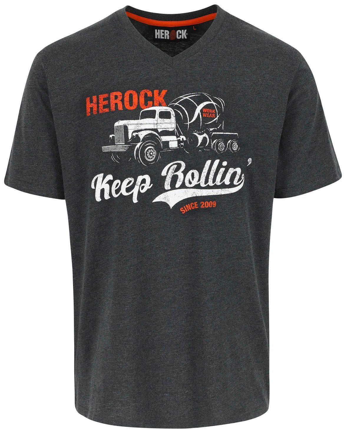 gestricktem Herock V-Ausschnitt Edition, Arbeits-und kurzärmliges T-Shirt Limited Freizeit-T-Shirt mit Ein Rollin