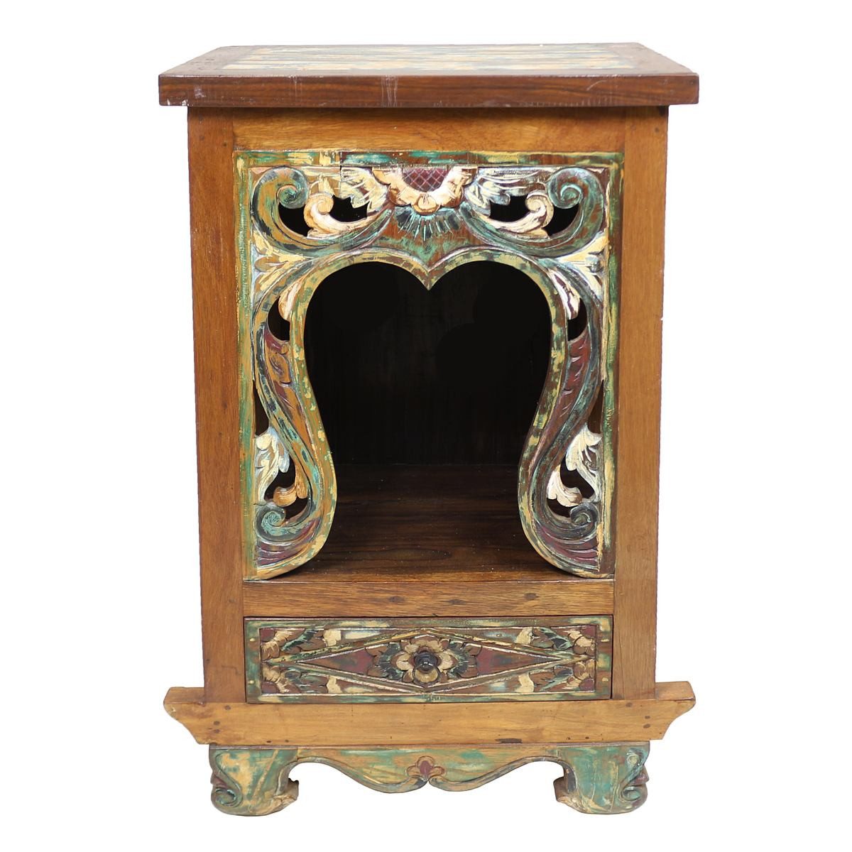 Oriental Galerie Unterschrank Altar Schrank mit Öffnung Mehrfarbig Vintage look 100 cm (1-St)