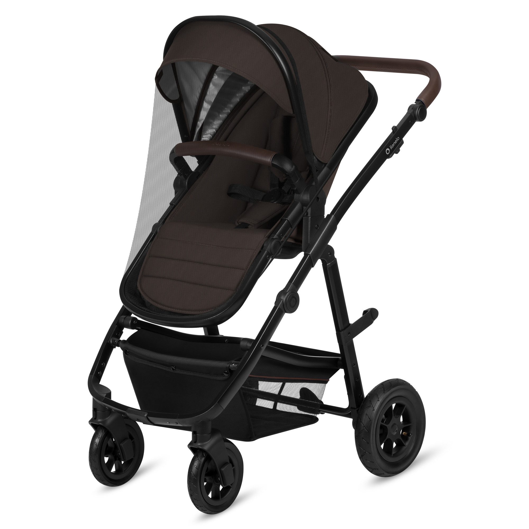 lionelo Kombi-Kinderwagen Amber 3in1, (Set), 3in1/babyschale 0-13kg/Tasche/Moskitonetz/Regenschutz/Boho – Bild 4 von 5