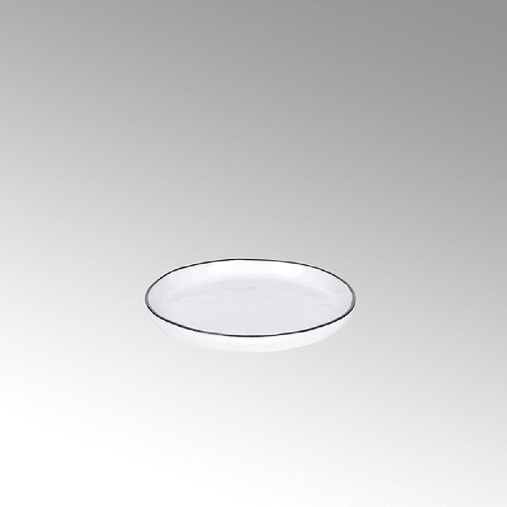 Weiß Untertasse Lambert Rand Tasse Piana (13,5cm) basaltgrauer Teller