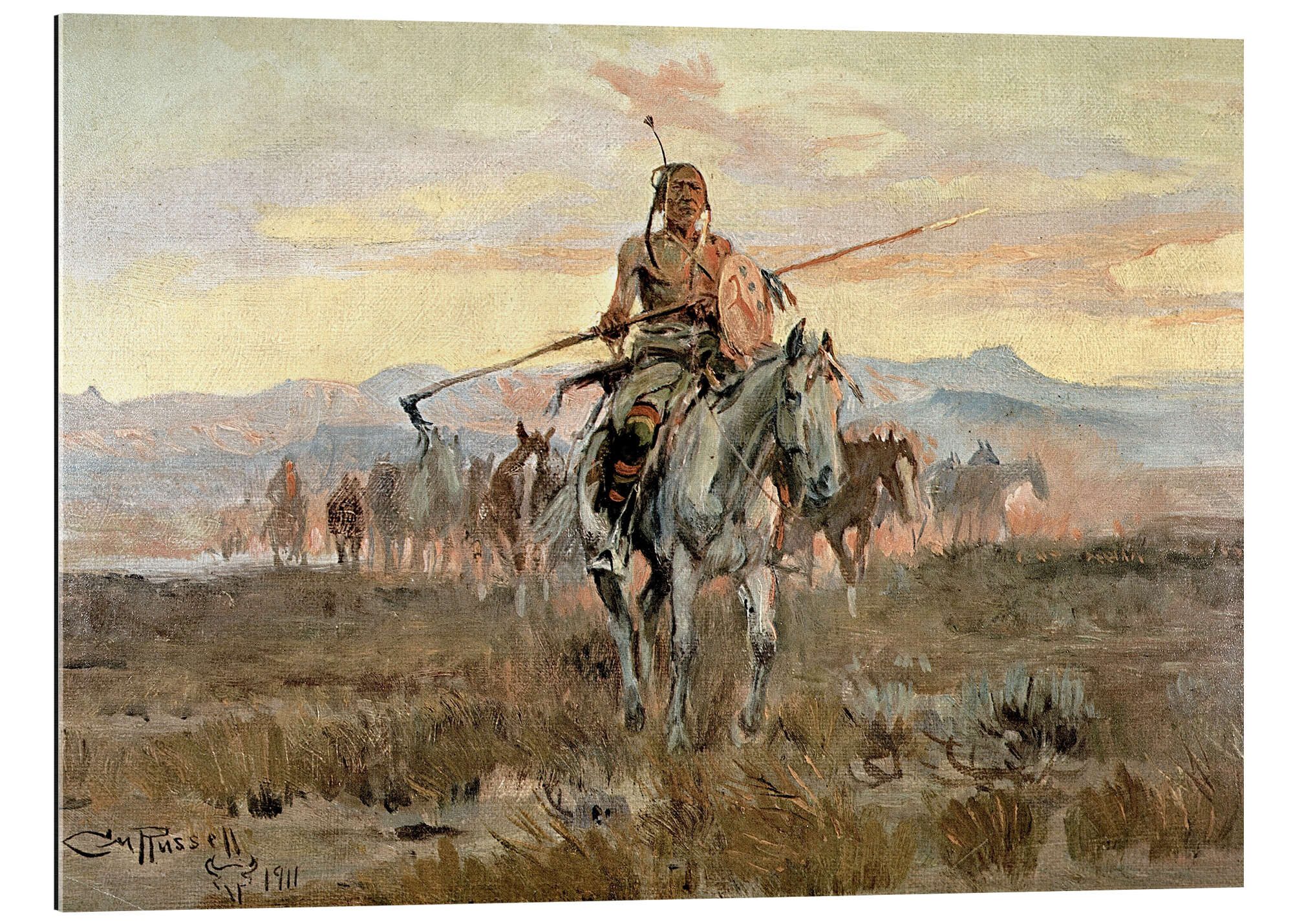 Posterlounge XXL-Wandbild Charles Marion Russell, Gestohlene Pferde, 1911, Malerei