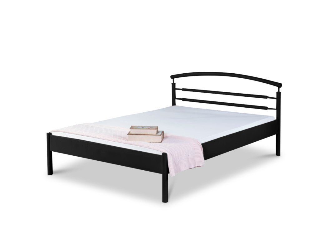 BedBox Metallbett Ella, schlicht und modern, pulverbeschichtetes Metall, stabil und langlebig schwarz