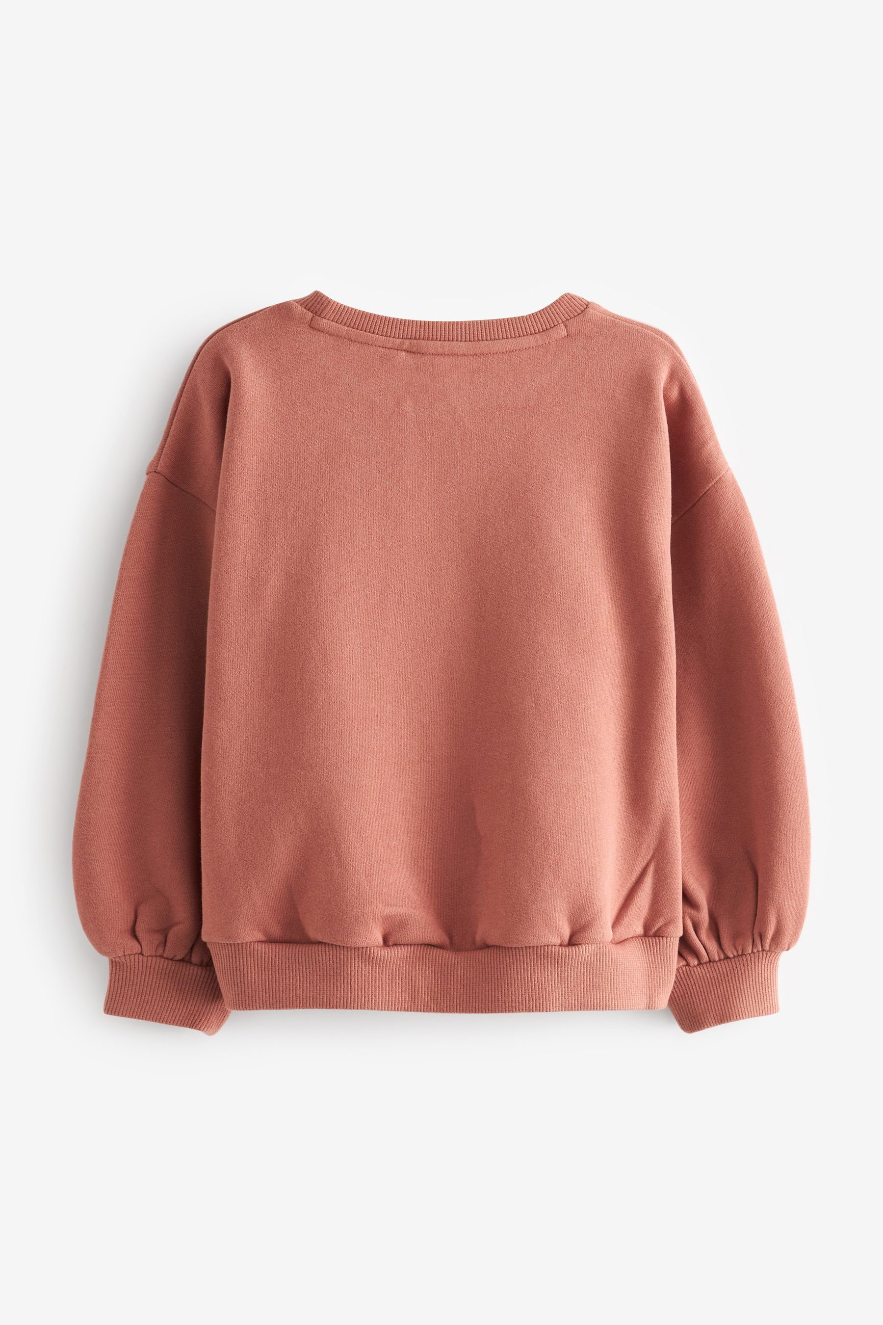 Motiv weihnachtlichem Sweatshirt Rust Sequin (1-tlg) Brown Sweatshirt Next mit
