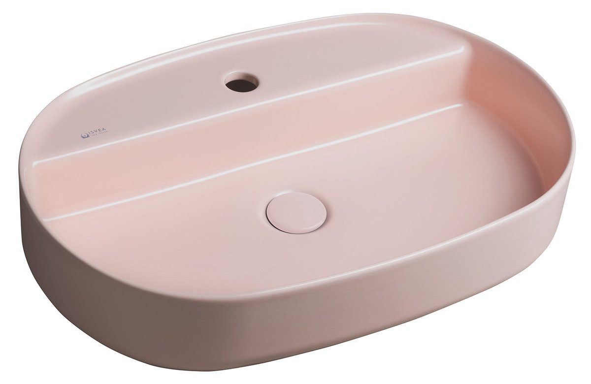 Isvea Waschtisch INFINITY OVAL Aufsatzwaschbecken, 60x40cm, Salmon Rosa, Isvea-10NF65060-2S