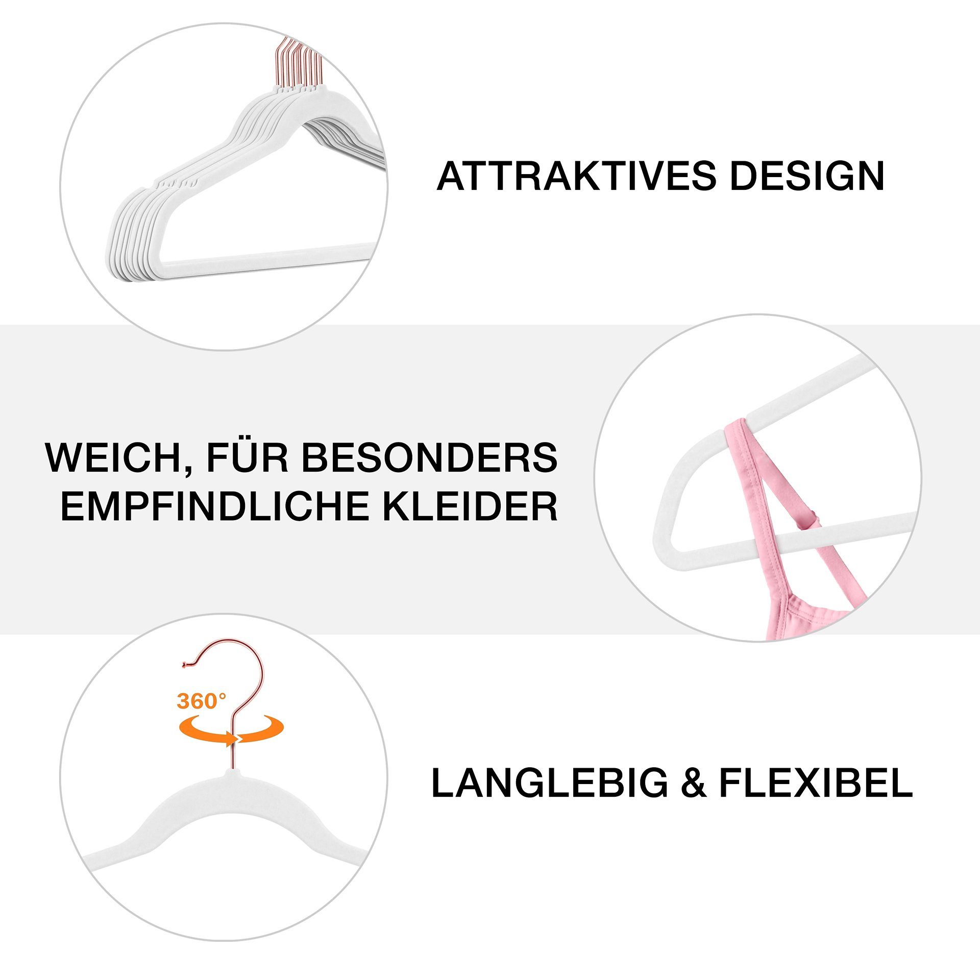 StickandShine Kleiderbügel Samt Kleiderbügel verschiedenen Farben günstig online kaufen