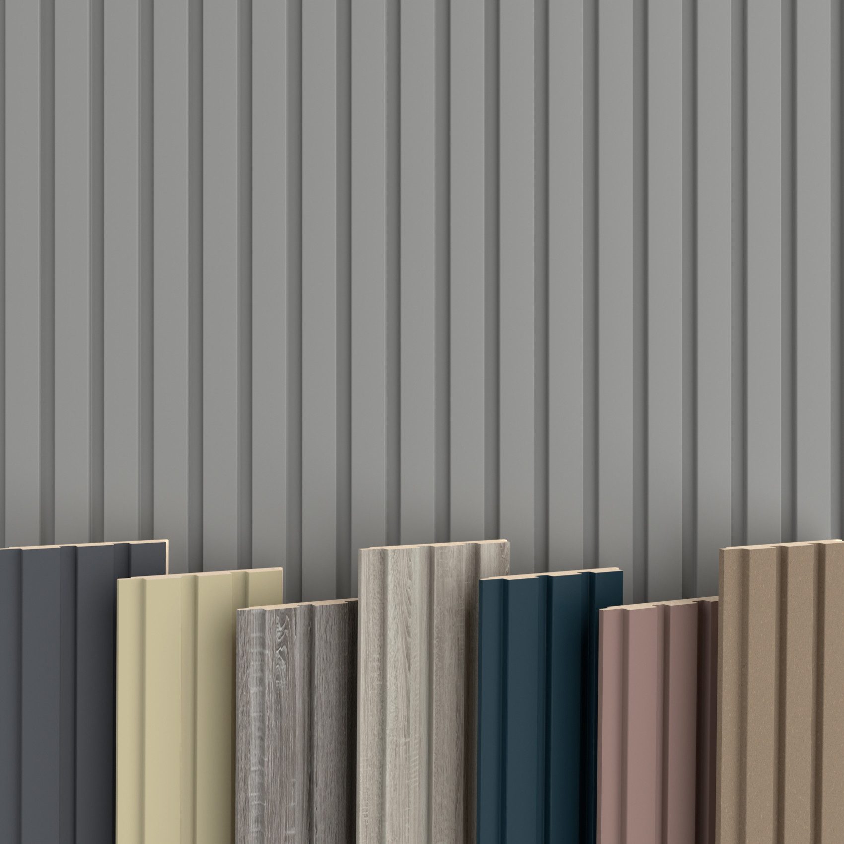 Hexim Wanddekoobjekt Beats De Luxe Sandgrey (Beats Lamellen 2,75m MDF Lamel günstig online kaufen