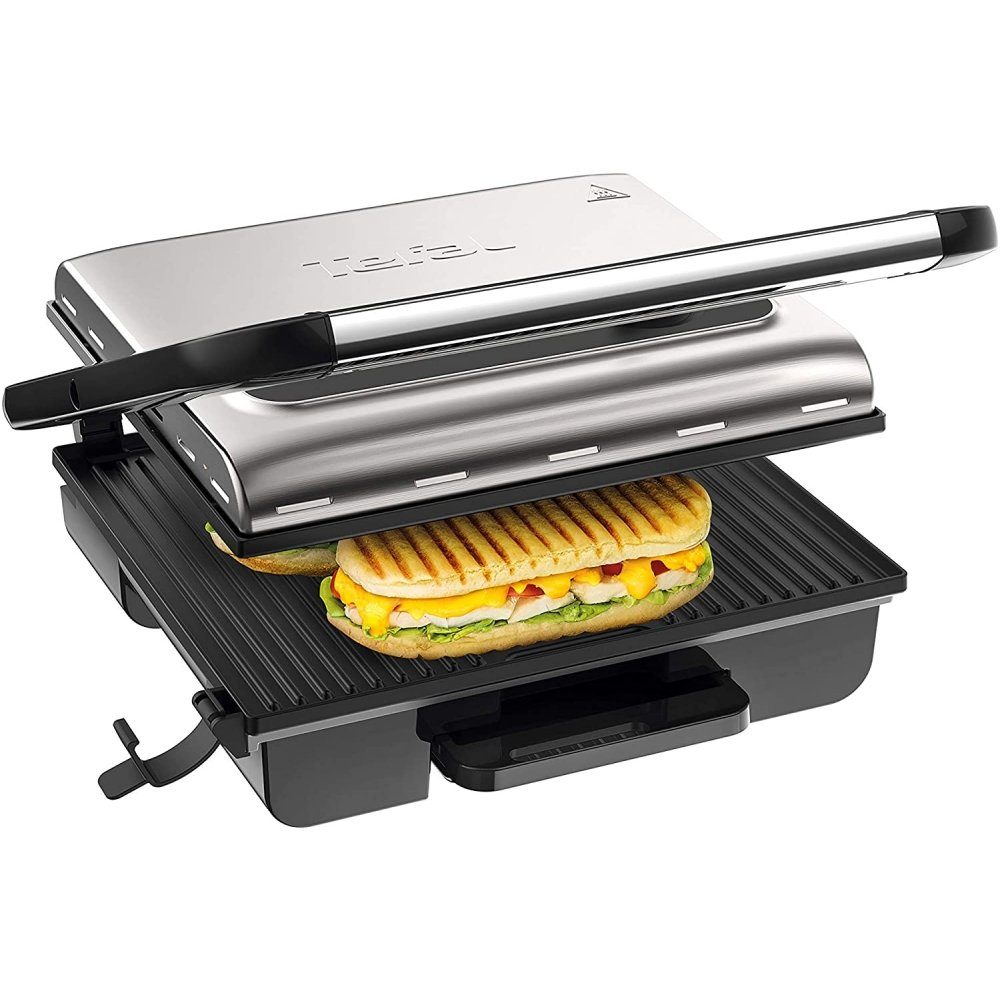 kommen einer nach dem anderen! Kontaktgrill silber/schwarz, - 2000 W Tefal Kontaktgrill - GC242D12