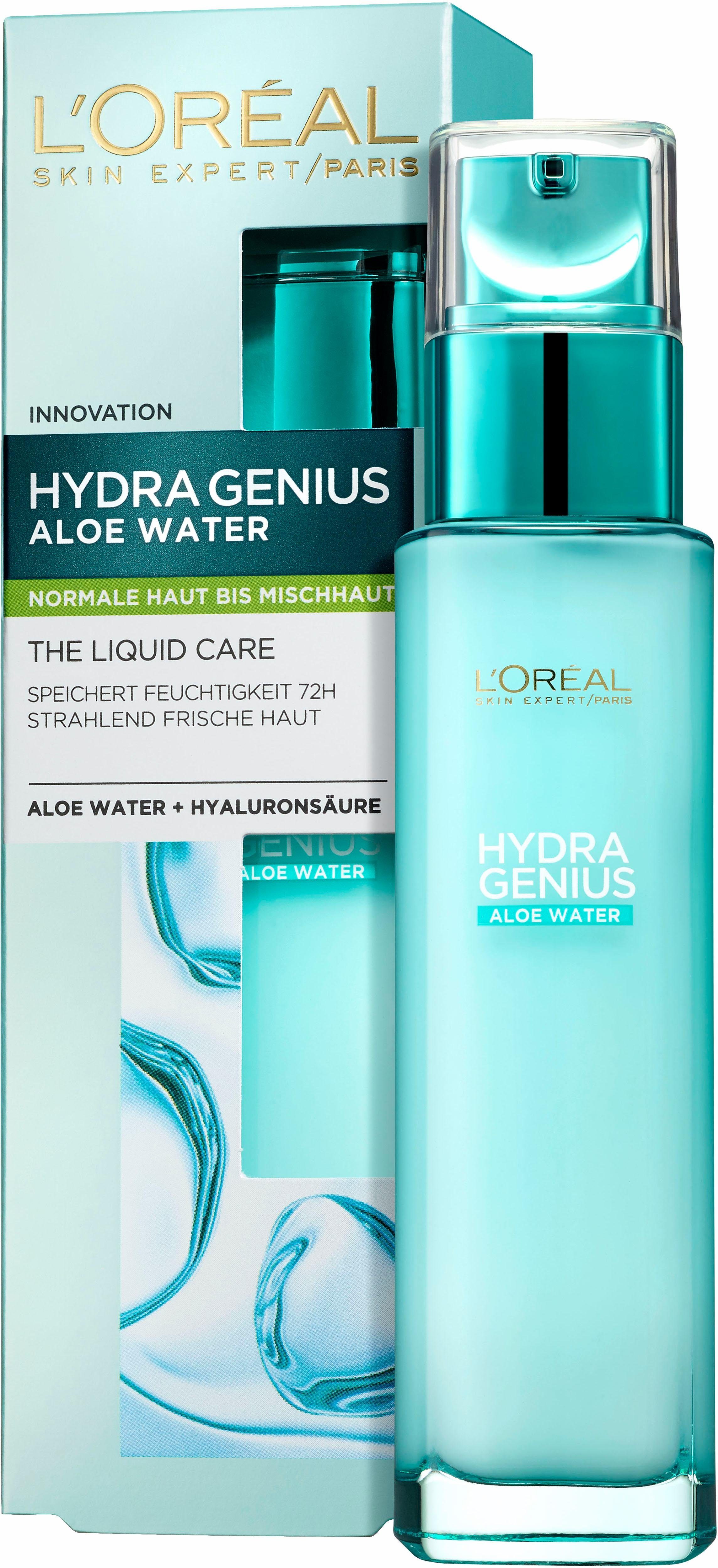 L'ORÉAL PARIS Gesichtsfluid Hydra Genius Aloe Aqua, für normale bis Mischhaut