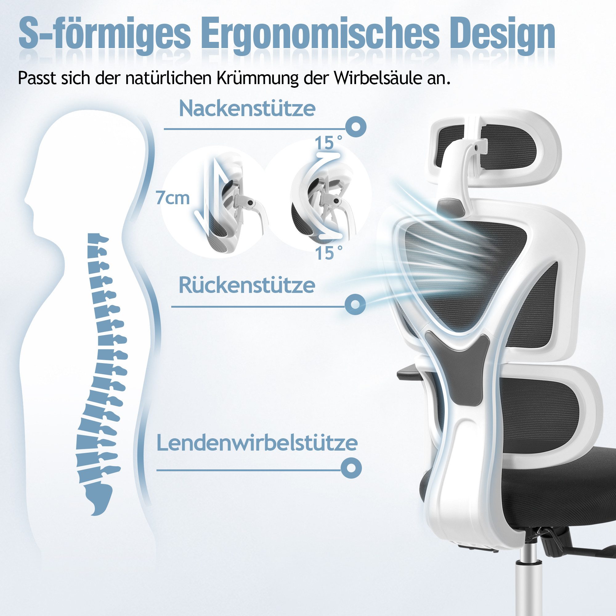 DoChair Bürostuhl Ergonomischer,Chefsessel, Schreibtischstuhl, Drehstuhl (H günstig online kaufen