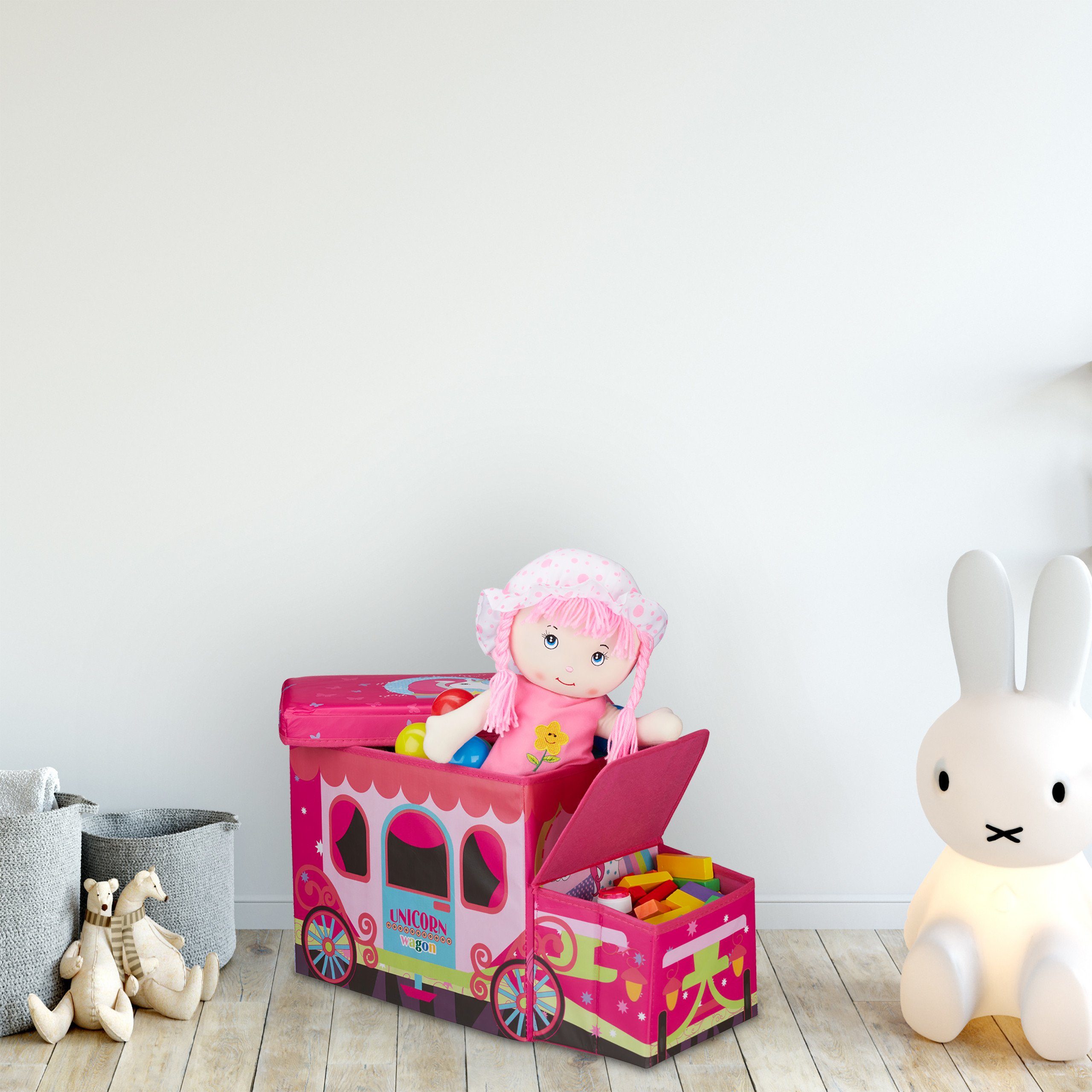 relaxdays Sitzkiepe Sitzbox für Kinder, Unicorn