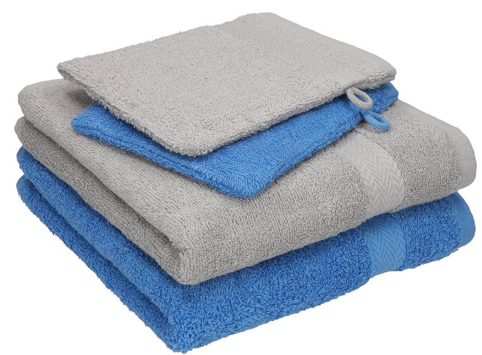 2 Baumwolle, Baumwolle trocknergeignet 60°C und Betz 2 100% Handtücher 4 Pack Handtuch waschbar TLG. Set Set Handtuch Waschhandschuhe, 100% Happy