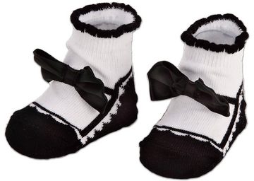 BRUBAKER Socken Babysocken für Mädchen 0-12 Monate (3-Paar, Baumwollsocken mit festlicher Farbgebung) Baby Geschenkset für Neugeborene in Geschenkverpackung mit Schleife