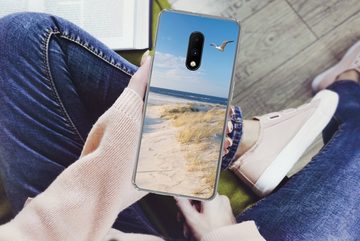 MuchoWow Handyhülle Düne - Möwe - Strand - Meer - Sonne, Phone Case, Handyhülle OnePlus 7, Silikon, Schutzhülle