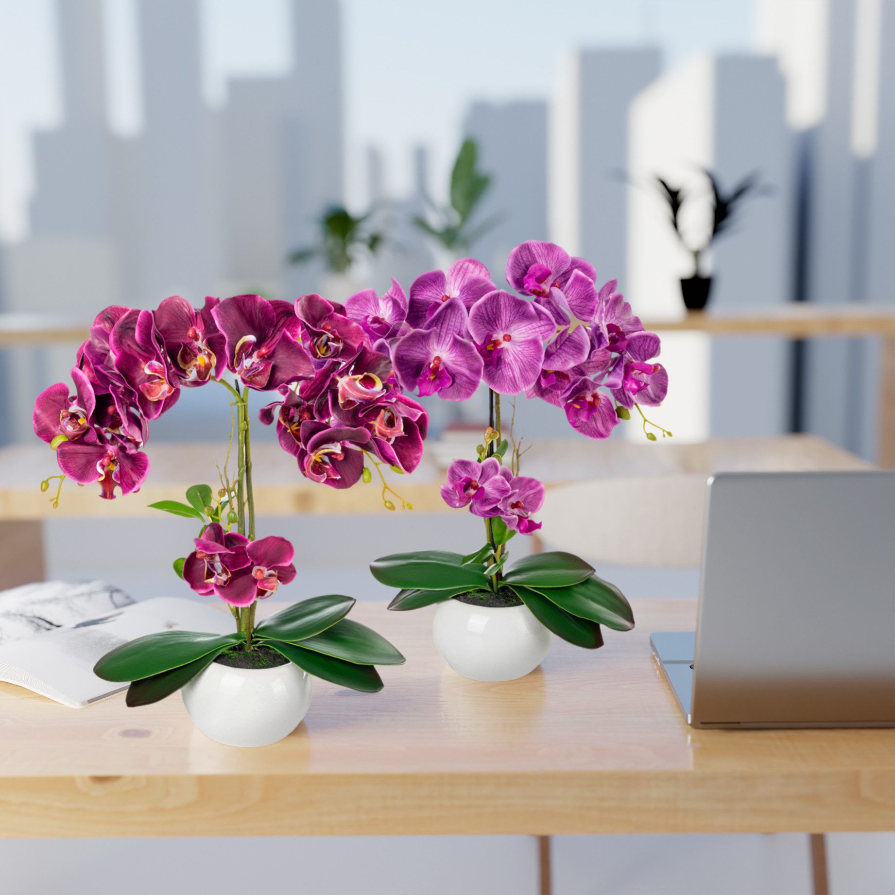 Kunstorchidee PASCH® Orchidee künstlich wie echt (40cm) in Hochglanz-Kerami günstig online kaufen