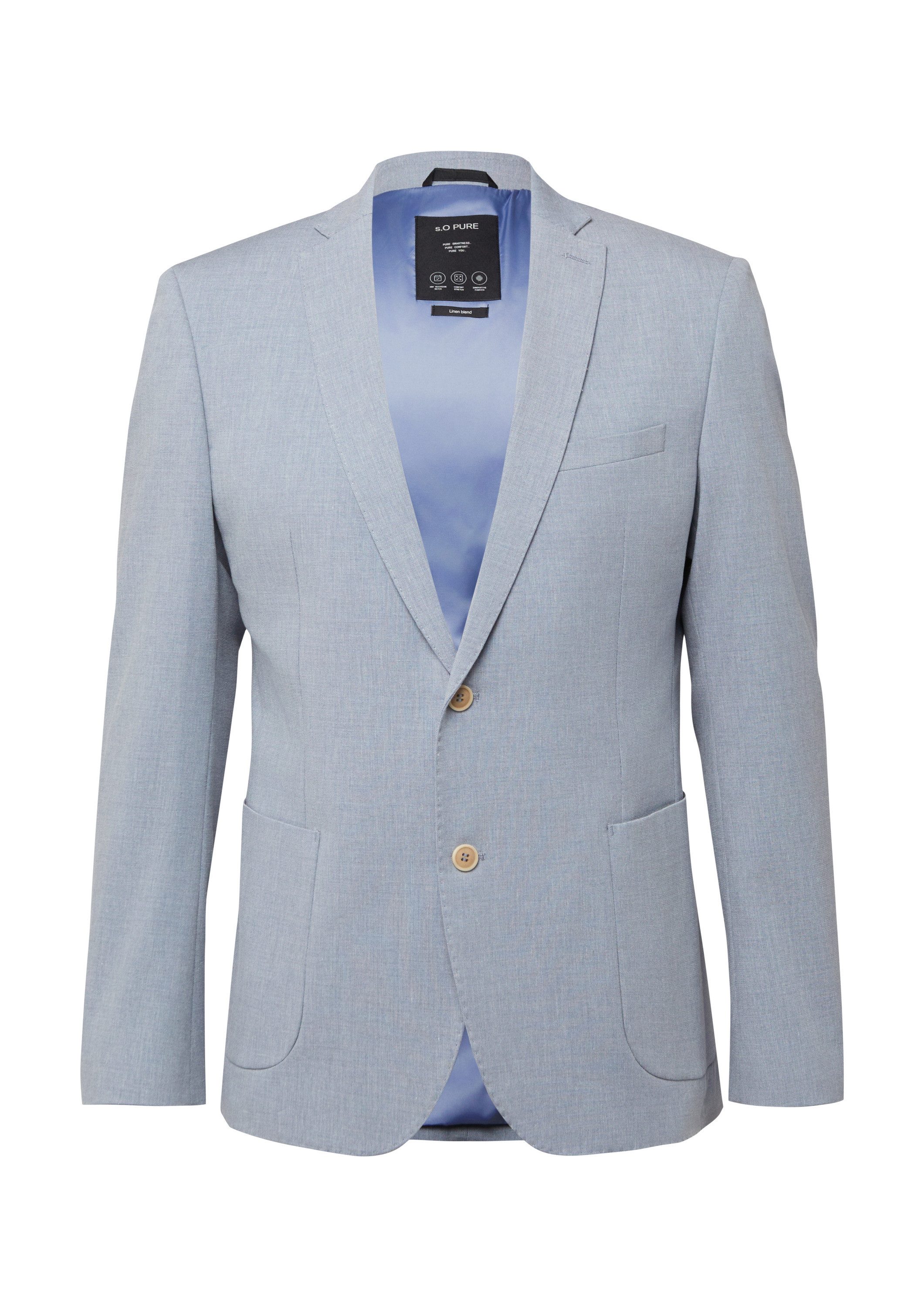 s.Oliver Sakko Indoor-Sakko S.OPURE s.O PURE: Slim-Fit-Sakko aus elastischem Leinenmix