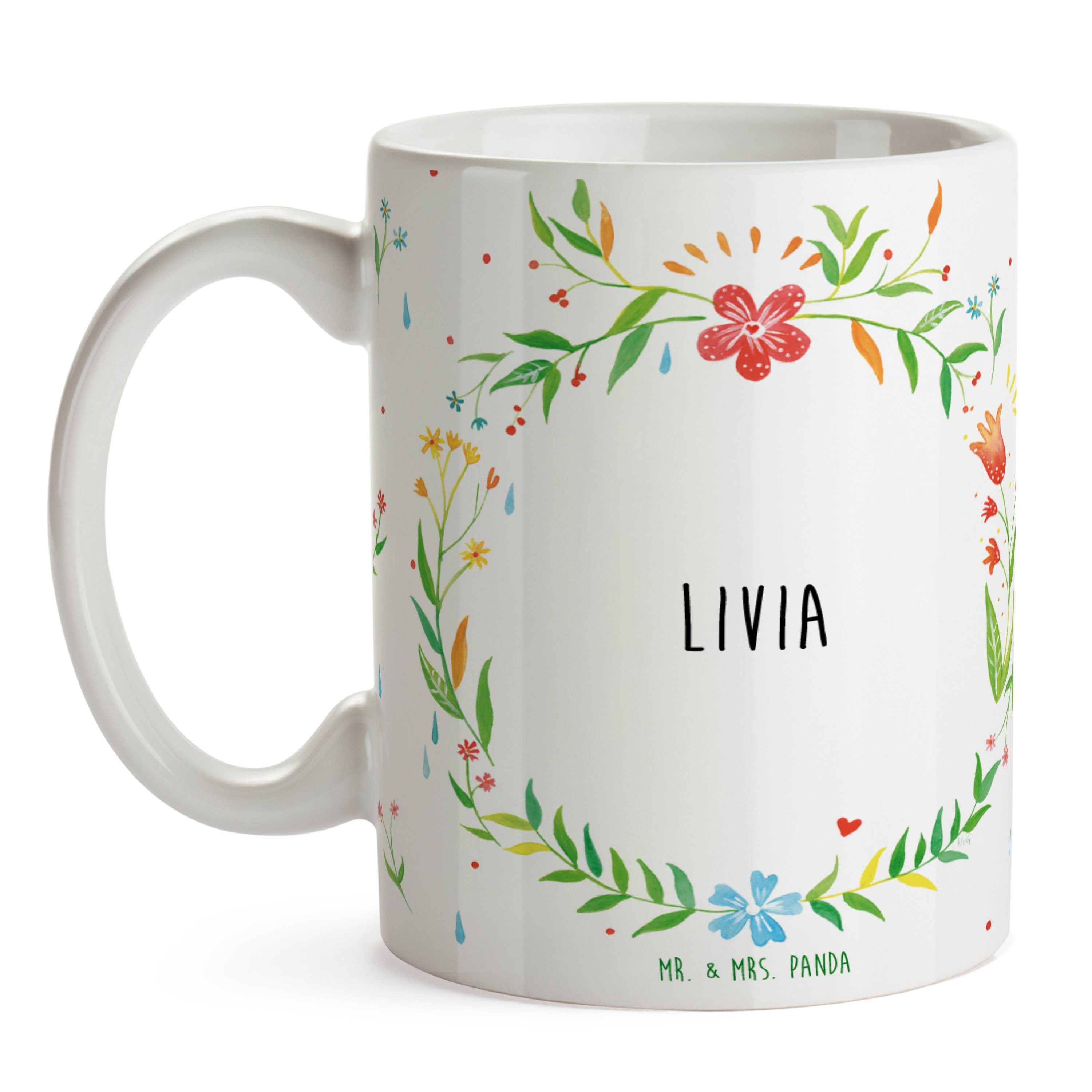 Kaffeetasse, Sprüche, Geschenk, Büro Tasse, Motiv, Livia Tasse Mr. Panda Tasse - Mrs. & Keramik Tasse