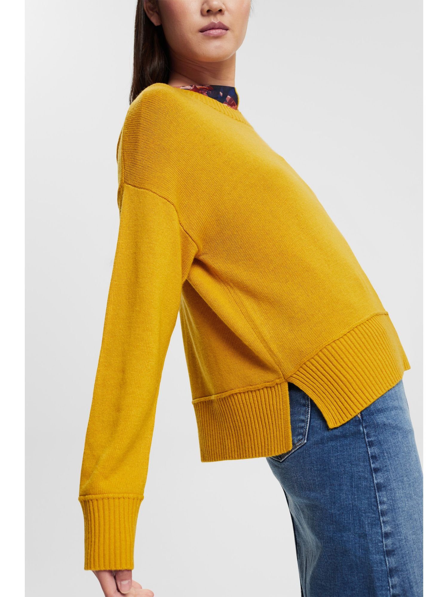 V-Ausschnitt-Pullover aus DUSTY CURVY Wollmix Strickpullover YELLOW Collection Esprit