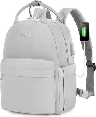 LOVEVOOK Rucksack (Tagesrucksack mit USB Mini Backpack Elegant Casual Daypack für Reise), Kleiner Leder Rucksack Damen Klein Cityrucksack Handtasche Wasserdicht