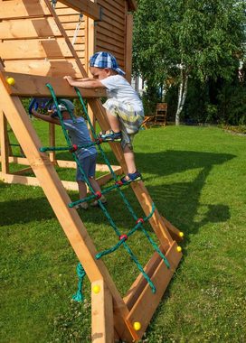 FUNGOO Spielturm MAXI SET FUN GYM, mit Schaukel & Rutsche, Klettererweiterung, Sandkasten