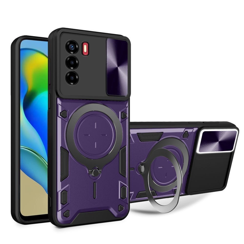 betterfon Handyhülle für ZTE Blade Hülle mit Slide Kameraschutz Ringhalter Bumper Case, Outdoorhülle mit Smartstand und Silikonkern