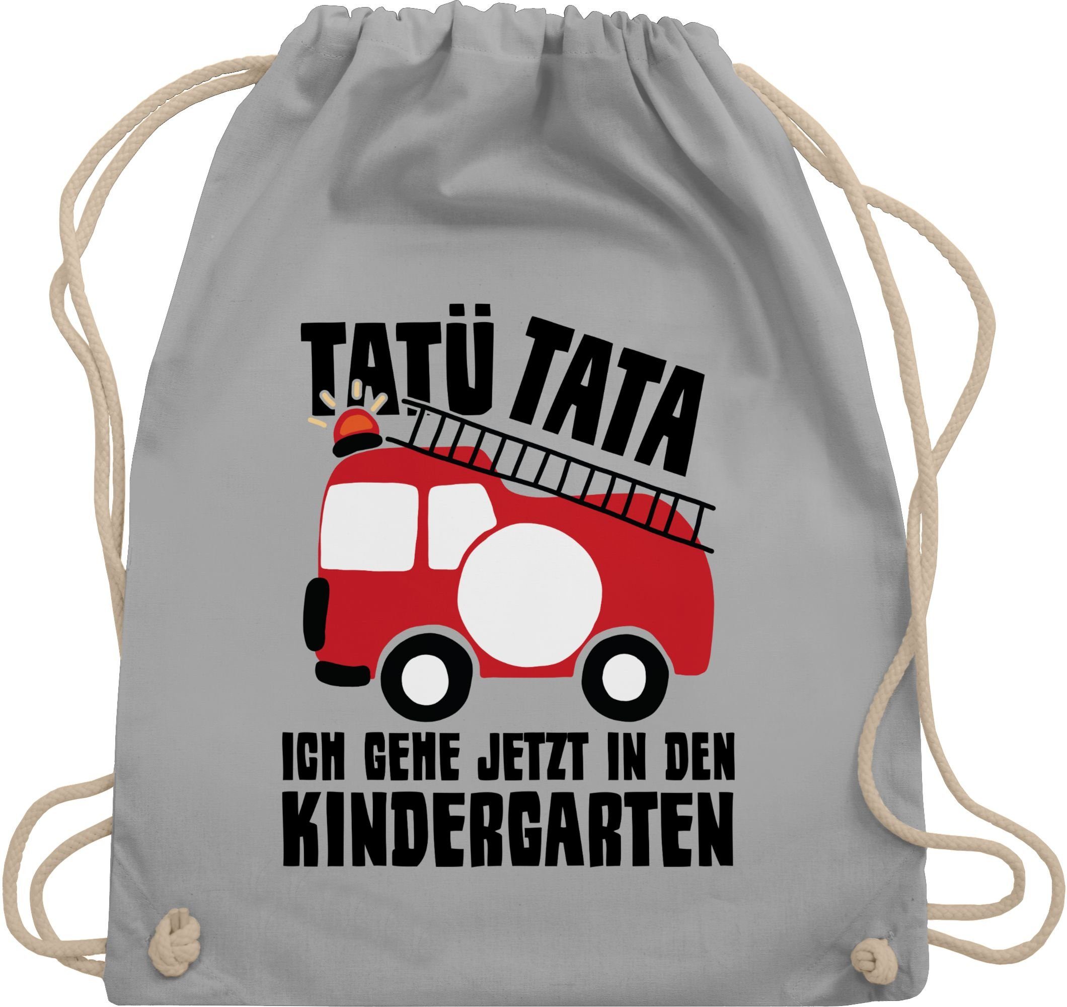 Shirtracer Turnbeutel Tatü Tata Ich gehe jetzt in den Kindergarten - Feuerwehrauto, Hallo Kindergarten