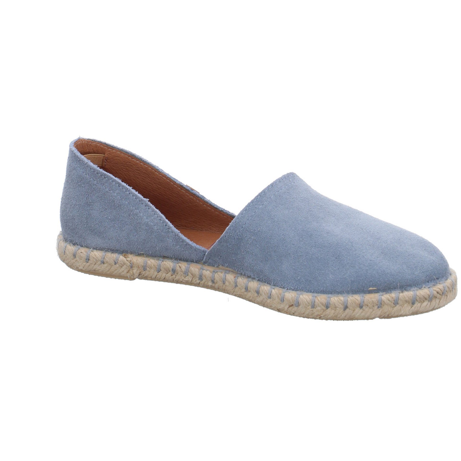 Veloursleder VERBENAS Damen Slipper hell Espadrilles Espadrille Schuhe blau Carmen