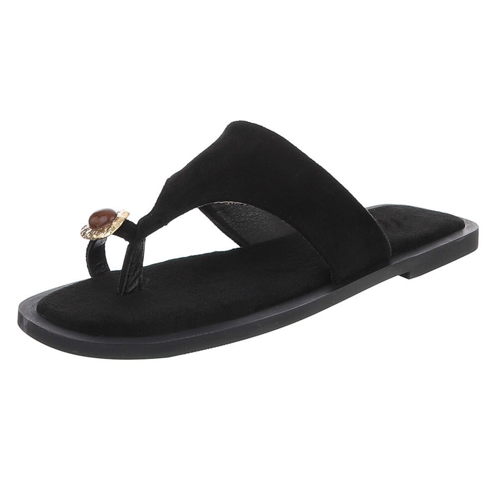 Damen Zehentrenner-Pantolette mit Schmuckdetail Zehentrenner