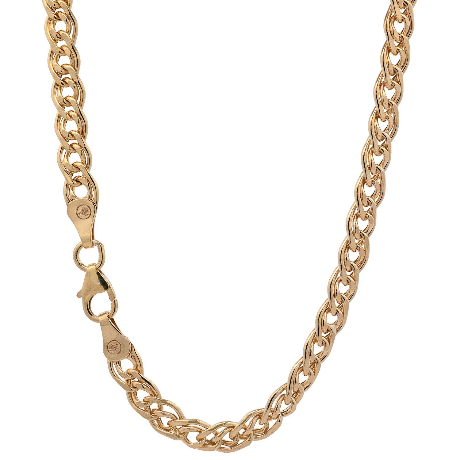 HOPLO Panzerkette Zwillingspanzerkette Armkette Breite 4,8 mm 19 cm 375 - 8 Karat Gold, Made in Germany