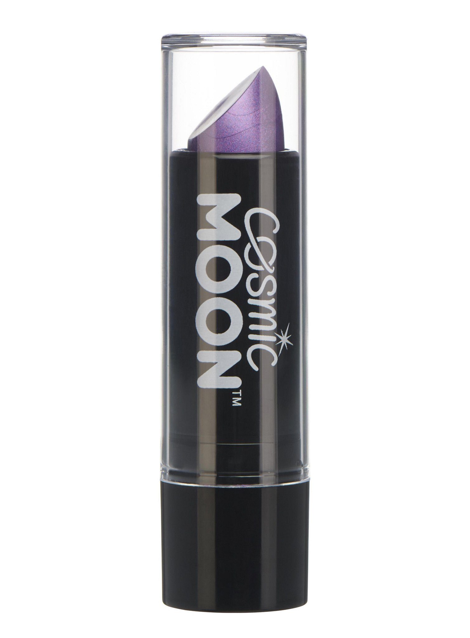 Smiffys Lippenstift Cosmic Moon Metallic Lippenstift lila, Metallisch schimmernder Lippenstift für einen aufregenden Look zu Fas