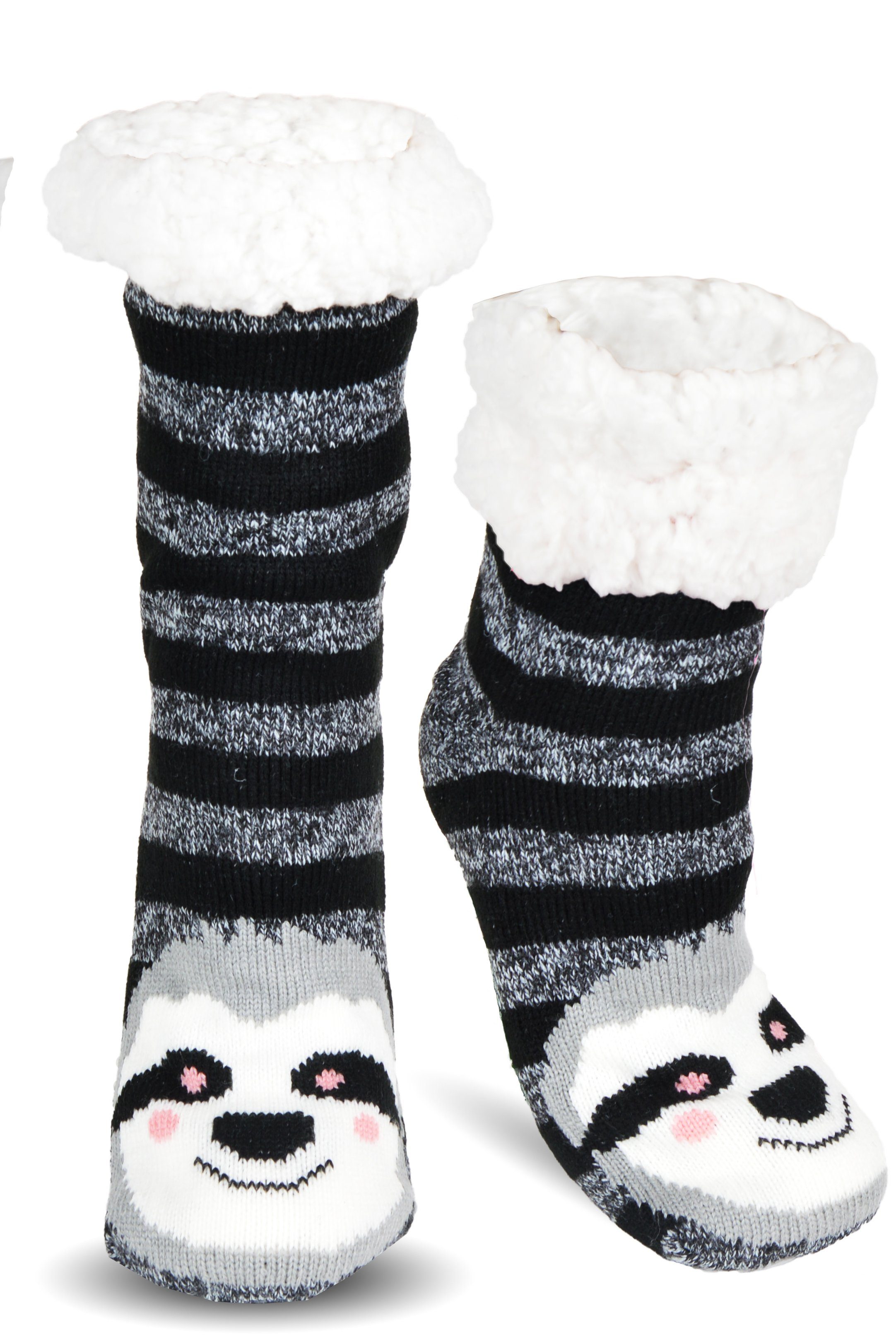 Frostfighter Haussocken Damen + Kinder Hüttensocken (1-Paar) Kuschelige warme Hüttensocken mit Stoppernoppen ABS