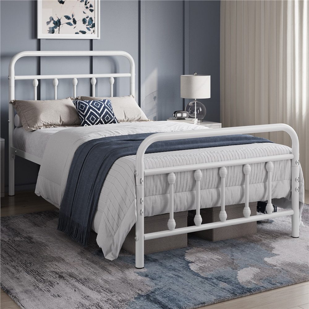 Yaheetech Bettgestell Metallbett, Metall Bettrahmen mit Kopfteil günstig online kaufen