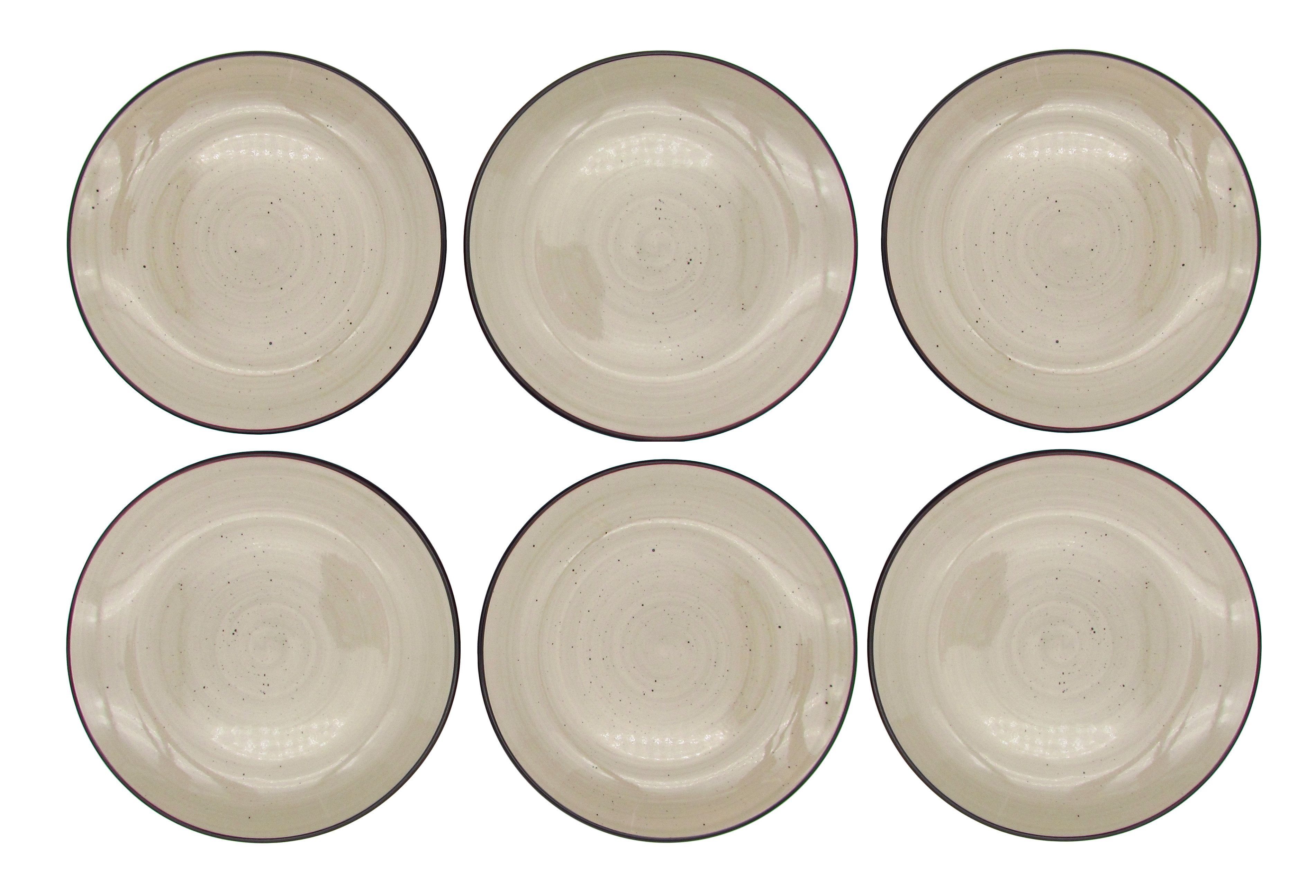 steinwohn Frühstücks-Geschirrset Keramik Frühstücks-Service 12-/18-teilig für 4 oder 6 Personen (18-tlg), Vintage Look, Spülmaschinen- & Mikrowellengeeignet