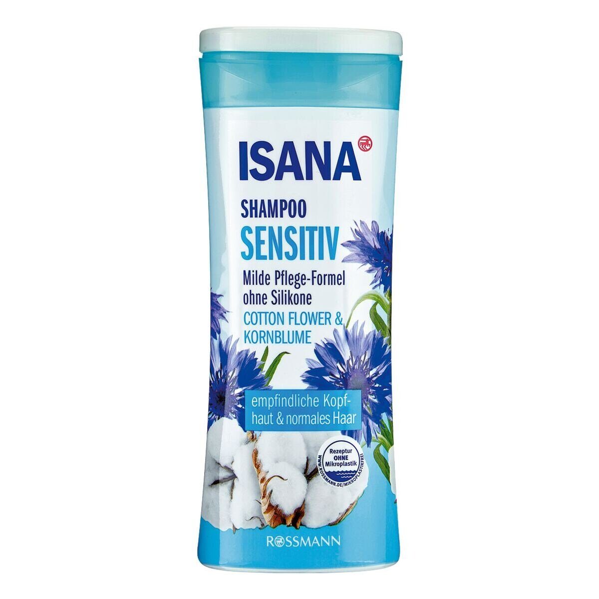 Flower ISANA Kopfhaut Haar für Haarshampoo Sensitiv normales und Cotton empfindliche Kornblume, &