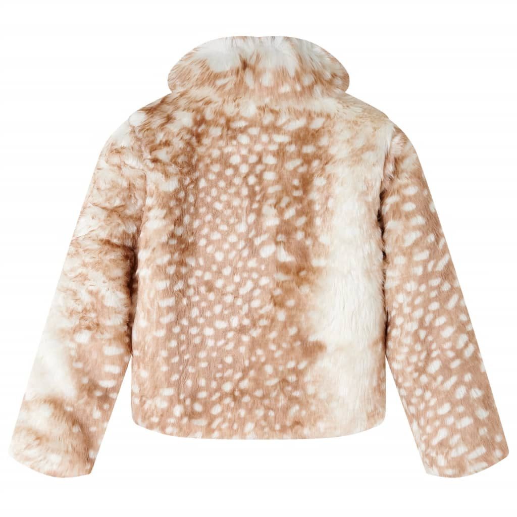 vidaXL Wintermantel Kindermantel Kunstpelz Cognac 92