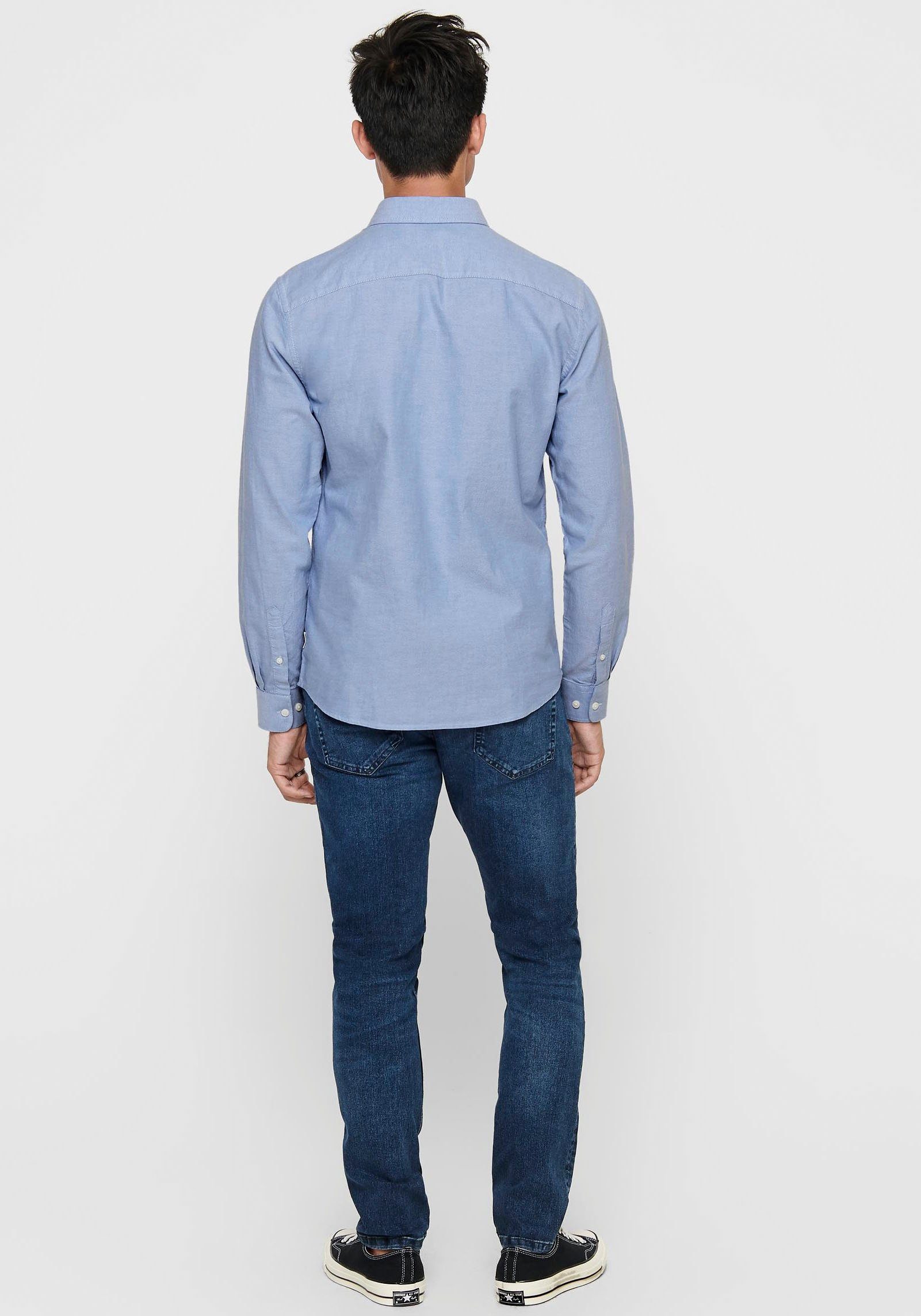 ONLY & SONS Langarmhemd ONSALVARO SLIM LS OXFORD SHIRT NOOS