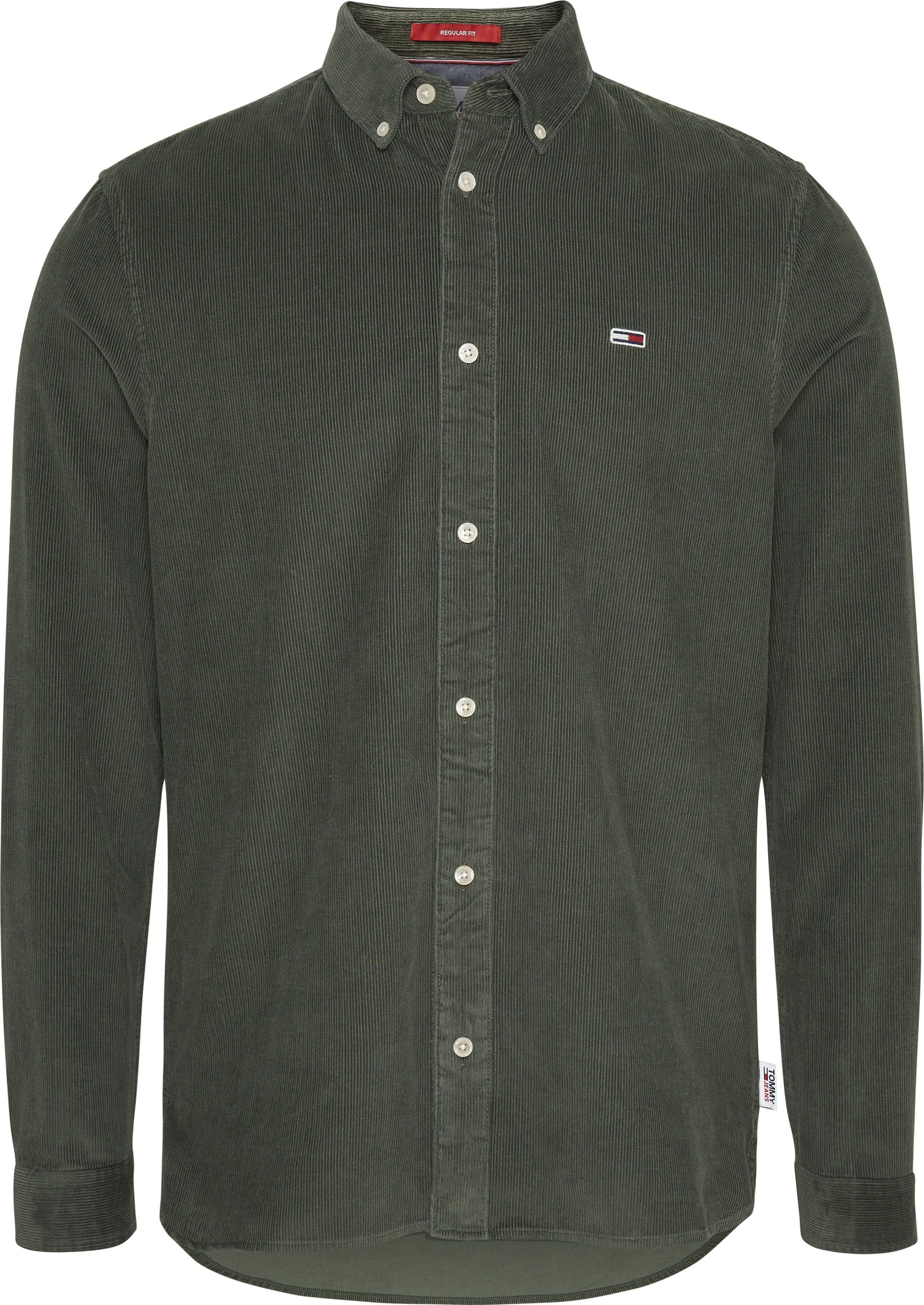 Langarmhemd Green SEASONAL Tommy Avalon mit Jeans CORD TJM Logostickereien SHIRT