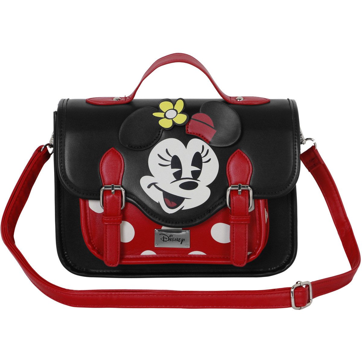 Disney Umhängetasche Minnie Mouse Face-Satchel Unisex Kinder, Handtasche, Shopper, Crossbody Bag, Schultertasche, Hobo Bag