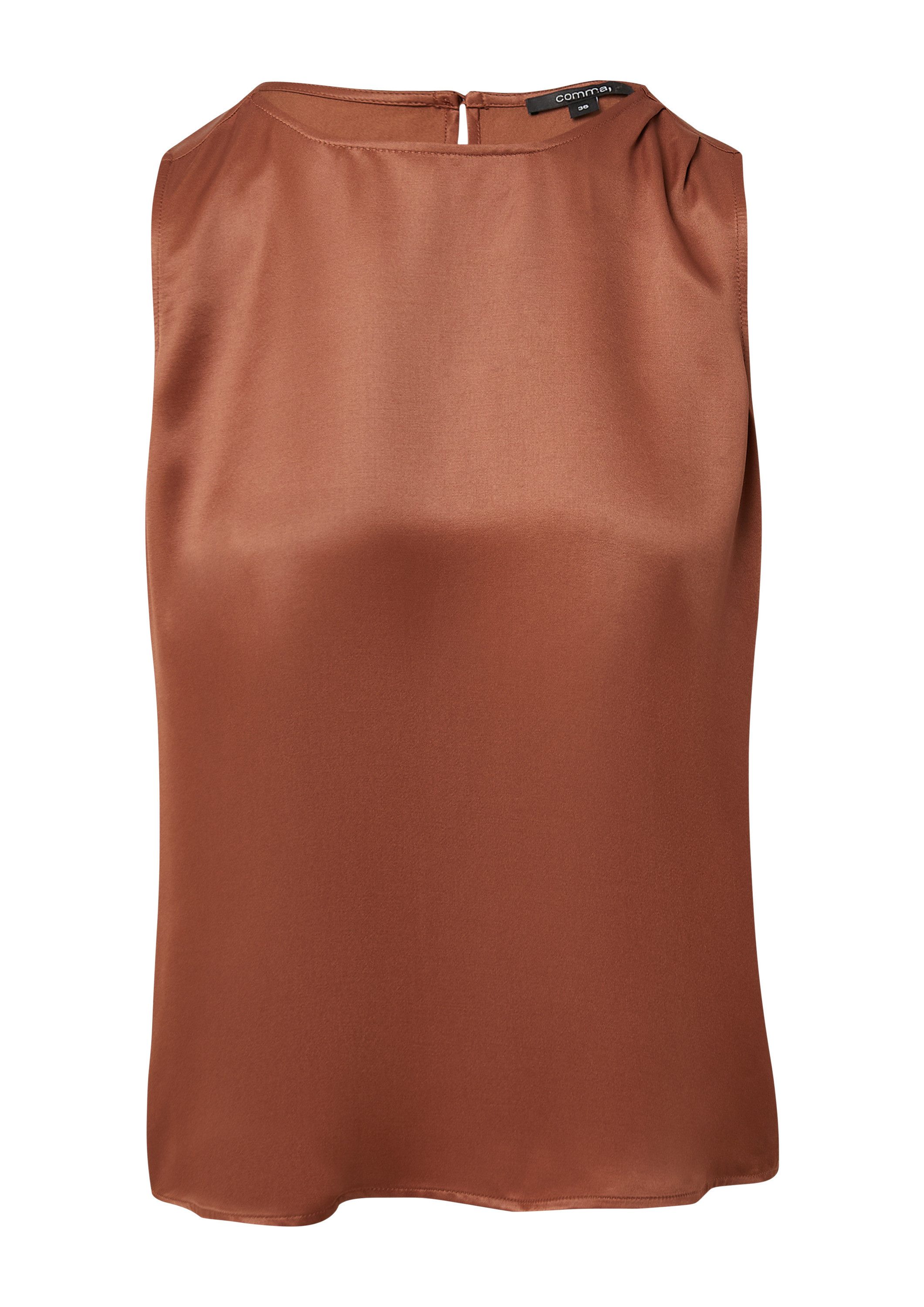 comma Blusentop Bluse Ärmellose Bluse aus Viskosesatin günstig online kaufen