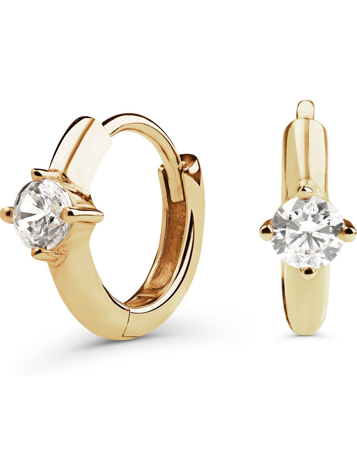 FAVS Paar Creolen FAVS Damen-Creolen 375er Gelbgold 2 Zirkonia (Paar)